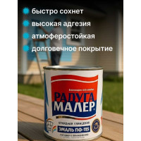 Краска быстросохнущая, атмосферостойкая Радугамалер ПФ-115 ГОСТ голубая 0,9 кг 4650001271945