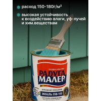 Краска быстросохнущая, атмосферостойкая Радугамалер ПФ-115 ГОСТ морская волна 0,9 кг 4650001273130