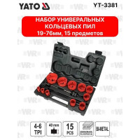 Набор универсальных кольцевых пил YATO 19-76мм 15 предметов YT-3381 36323381 092 1