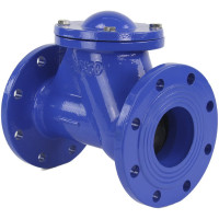Клапан обратный шаровой GGG50-NBR-SHORT Ду250 DN.ru Ру16 фланцевый, чугунный D100-01527