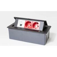 Люк на 3 поста SPL 45x45, металл, черный с пластиковой коробкой, IP40 300013