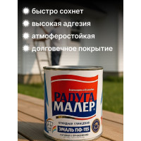 Краска быстросохнущая, атмосферостойкая Радугамалер ГОСТ ПФ-115 1,9 кг белая 4650001271747