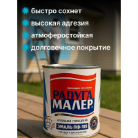 Краска быстросохнущая, атмосферостойкая Радугамалер ГОСТ ПФ-115 голубая 1,9 кг 4650001271952