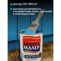 Краска быстросохнущая, атмосферостойкая Радугамалер ГОСТ ПФ-115 голубая 1,9 кг 4650001271952