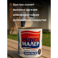 Краска быстросохнущая, атмосферостойкая Радугамалер ПФ-115 ГОСТ коричневая 1,9 кг 4640000602758