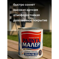 Краска быстросохнущая, атмосферостойкая Радугамалер ГОСТ ПФ-115 черная 1,9 кг 4650001272584