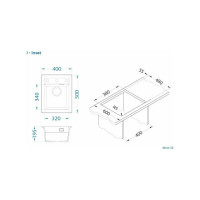 Мойка ALVEUS GRANITAL ATROX 10 BEIGE - G55 400x500 в комплекте с сифоном 1139769