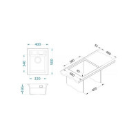 Мойка ALVEUS GRANITAL ATROX 10 TERRA - G22 400x500 в комплекте с сифоном 1139768
