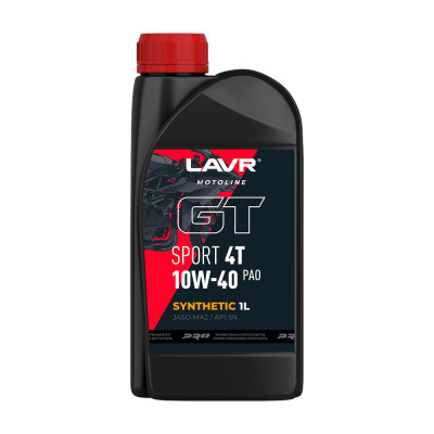 Моторное масло для мотоциклов GT SPORT 4T 10W-40, 1 л LAVR Ln7727