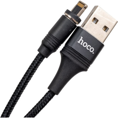 Usb кабель Hoco u76 fresh lightning 8-pin, 2.4а, магнитный, 1.2м, нейлон (черный) 0L-00045105