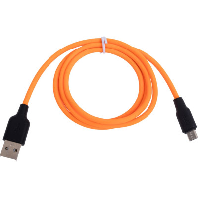 Кабель Hoco Usb x21 plus silicone microusb, 2.4а, 1м, силикон (оранжевый/черный) 0L-00053835