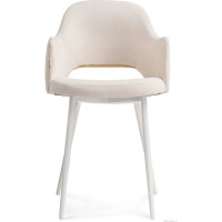 Стул Woodville Гутрид прошивка ромбы сзади бежевый, белый 504180