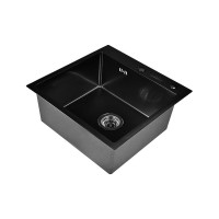 Комплект кухонная мойка из нержавеющей стали WISENT wg 5050b с pvd покрытием (50x50см) с дозатором WGS35050B/WGER019B/W405B