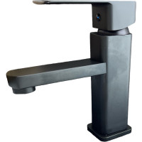 Смеситель для раковины Rainsberg черный матовый, однорычажное управление, фиксированный излив R1001HF