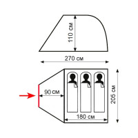 Палатка Tramp Totem Summer 3 Plus V2 зеленый TTT-031
