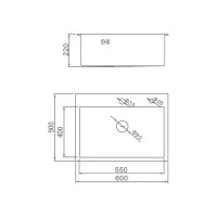 Кухонная мойка из нержавеющей стали WISENT ws36050 (60x50 см) WS36050/WGER013