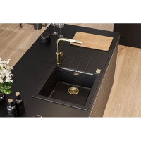 Выпуск для мойки с вертикальным переливом ALVEUS pop up gold с рамкой и заглушкой 1144850