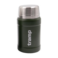Термос с широким горлом Tramp 0.8 л, с сумкой, оливковый TRC-1322