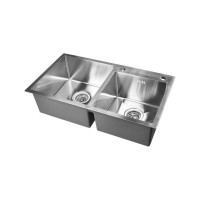 Комплект кухонная мойка из нержавеющей стали WISENT wgs7843-s (78x43см) с раздвижным коландером WG37843-S/341-11-24/W405A/W302644