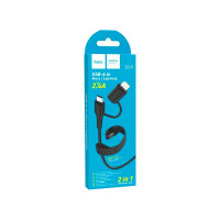 Usb кабель Hoco x54 cool dual lightning 8-pin/microusb, 2.4а, 2в1, 1м, tpe, черный 0L-00049970