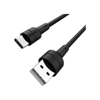 Usb кабель Borofone bx30 silicone type-c, 1м, 3a, силикон, черный 0L-00044318