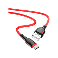 USB кабель Borofone bx63 charming microusb, 1м, 2.4a, силикон (красный) 0L-00053159