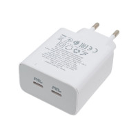 Сзу Hoco c108a leader 2xusb-c, 3а, pd35w, qc3.0, gan (белый) 0L-00057046