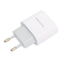 СЗУ Borofone ba62a wiseacre 1xusb + usb-c, 2,4a (белый) 0L-00054440