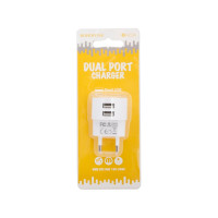 Сетевое зарядное устройство Borofone ba23a brilliant 2xusb, 2.4а, белый 0L-00044344