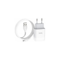 Сзу Hoco c72a glorious 1xusb, 2.1а + usb кабель microusb, 1м (белый) 0L-00048620