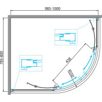 Душевой уголок BelBagno DUE-RH-2-100/80-C-Cr