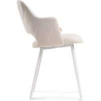 Стул Woodville Гутрид прошивка ромбы сзади бежевый, белый 504180