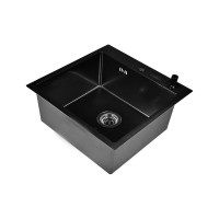 Комплект кухонная мойка из нержавеющей стали WISENT wg 5050b с pvd покрытием (50x50см) с дозатором WGS35050B/WGER019B/W405B