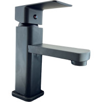 Смеситель для раковины Rainsberg черный матовый, однорычажное управление, фиксированный излив R1001HF