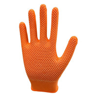 Рабочие перчатки МИКРОТАЧ оранжевые нейлоновые с ПВХ покрытием размер S 3 пары Master-Pro® 2513-NPVC-OR-S-3