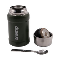 Термос с широким горлом Tramp 0.8 л, с сумкой, оливковый TRC-1322