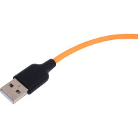Кабель Hoco Usb x21 plus silicone microusb, 2.4а, 1м, силикон (оранжевый/черный) 0L-00053835