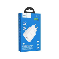 Сетевое зарядное устройство Hoco c94a metro 1xusb-c, 3а, pd20w, (белый) коробка, 6931474762177