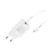 Сетевое зарядное устройство Hoco n14 1xusb-c, 3а, pd20w + usb-c кабель lightning 8-pin, 1м (белый) 0L-00050618