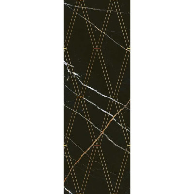 Декор Eletto Ceramica 24.2x70 см black and gold rombi 588112001