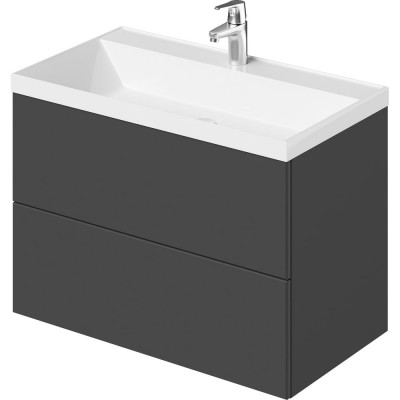 ИТАНА Тумба с раковиной подвесная icon 80 800x451x588 Графит 4657784358511