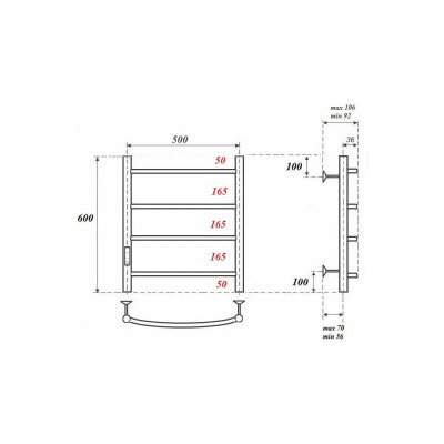 Электрический полотенцесушитель Point PN04756B