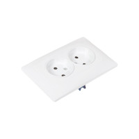 Двойная розетка с защитной шторкой, белая 2П 10А 250В TDM ELECTRIC Лама SQ1815-0012
