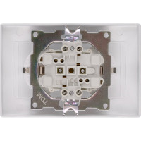 Двойная розетка с защитной шторкой, серебристый металлик 2П+З 16А 250В TDM ELECTRIC Лама SQ1815-0213