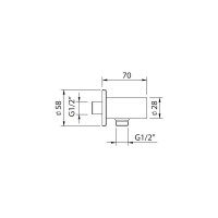 Шланговое соединение CLEVER SQUARE матовый черный 61112