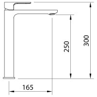 Смеситель для раковины CLEVER SAONA SLIM высокий, матовый черный 61175
