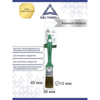 Кисть DeltaRoll с зеленой ручкой, смешанная щетина, 30x12 мм 12830