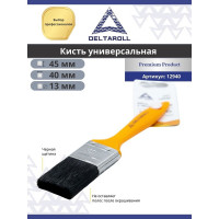 Кисть DeltaRoll с желтой ручкой, черная щетина, 40x13 мм 12940