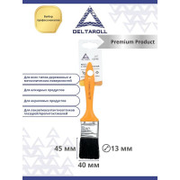 Кисть DeltaRoll с желтой ручкой, черная щетина, 40x13 мм 12940