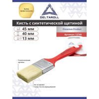 Кисть DeltaRoll с красной ручкой, светлая щетина, 40x13 мм 12740